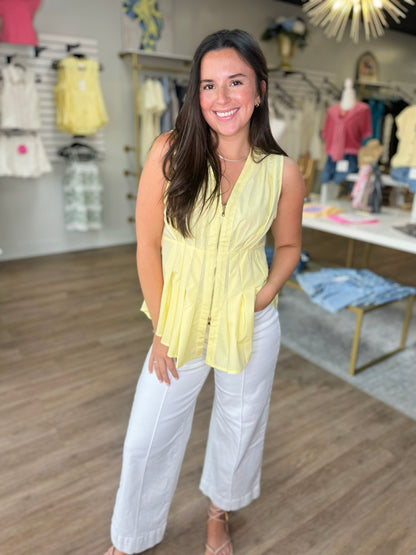 The Sunny Zip Peplum Top