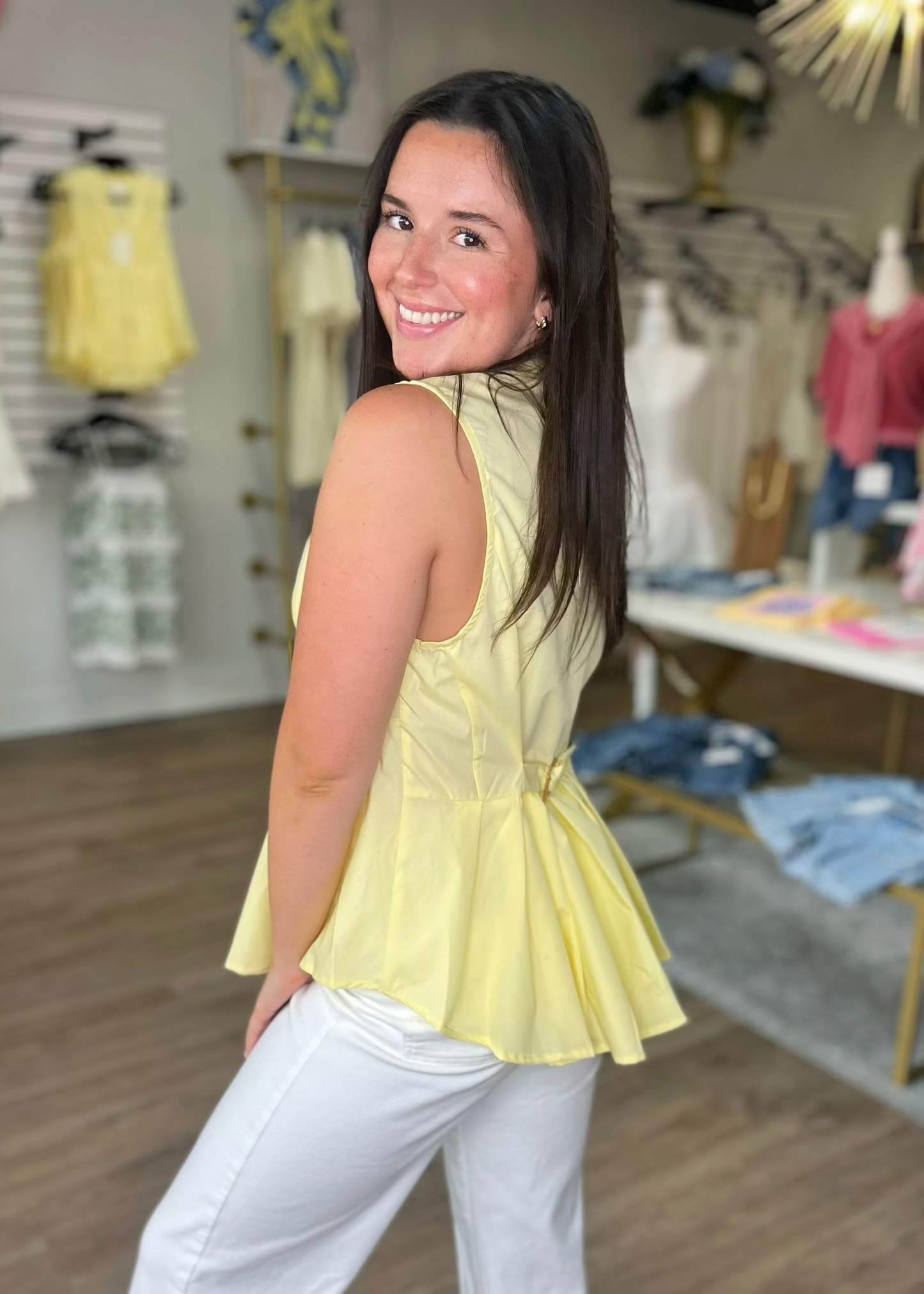 The Sunny Zip Peplum Top