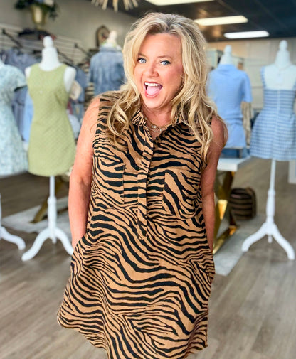 Tiger Takeover Pocket Dress