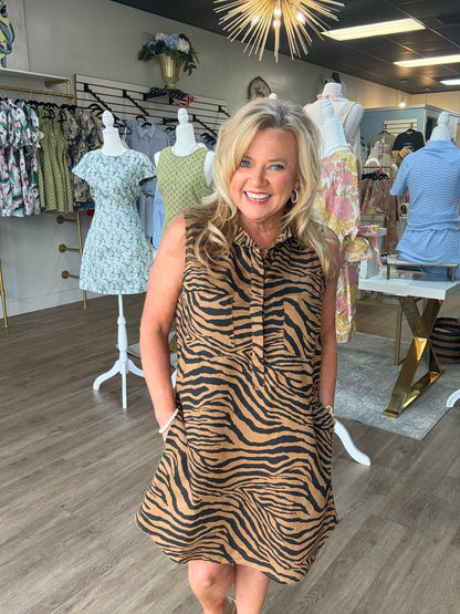 Tiger Takeover Pocket Dress