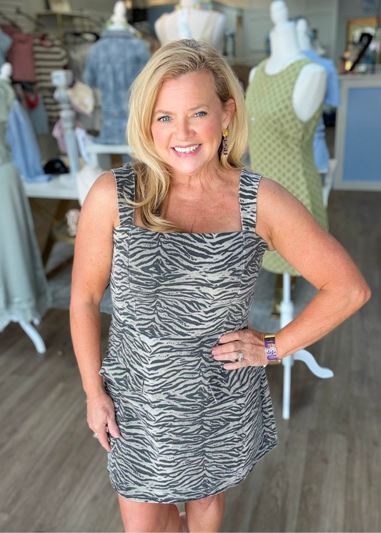 Wild Side Tiger Print Square Neck Romper