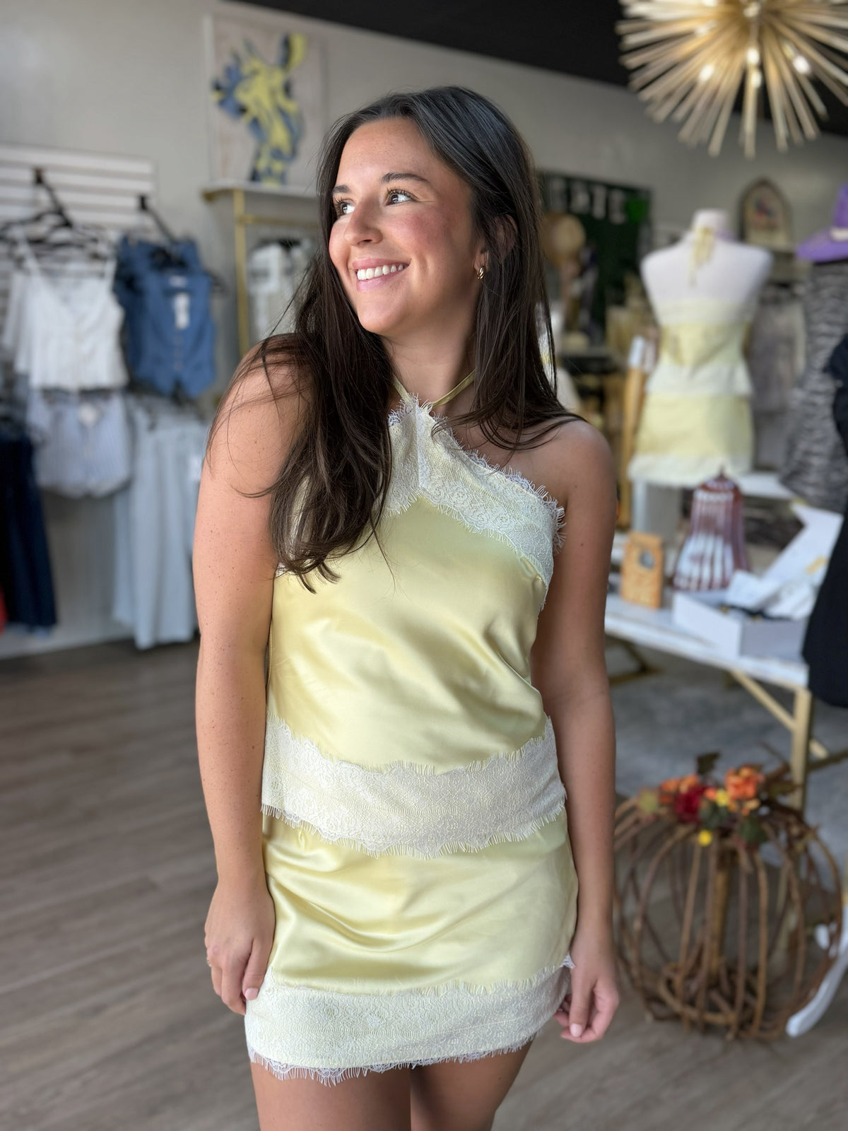 Lemon Kiss Lace Trim Skort Set