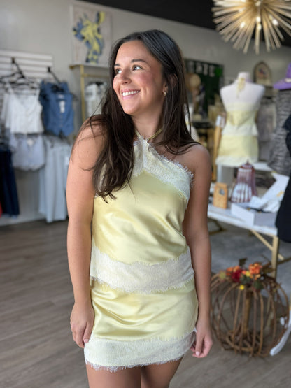 Lemon Kiss Lace Trim Skort Set