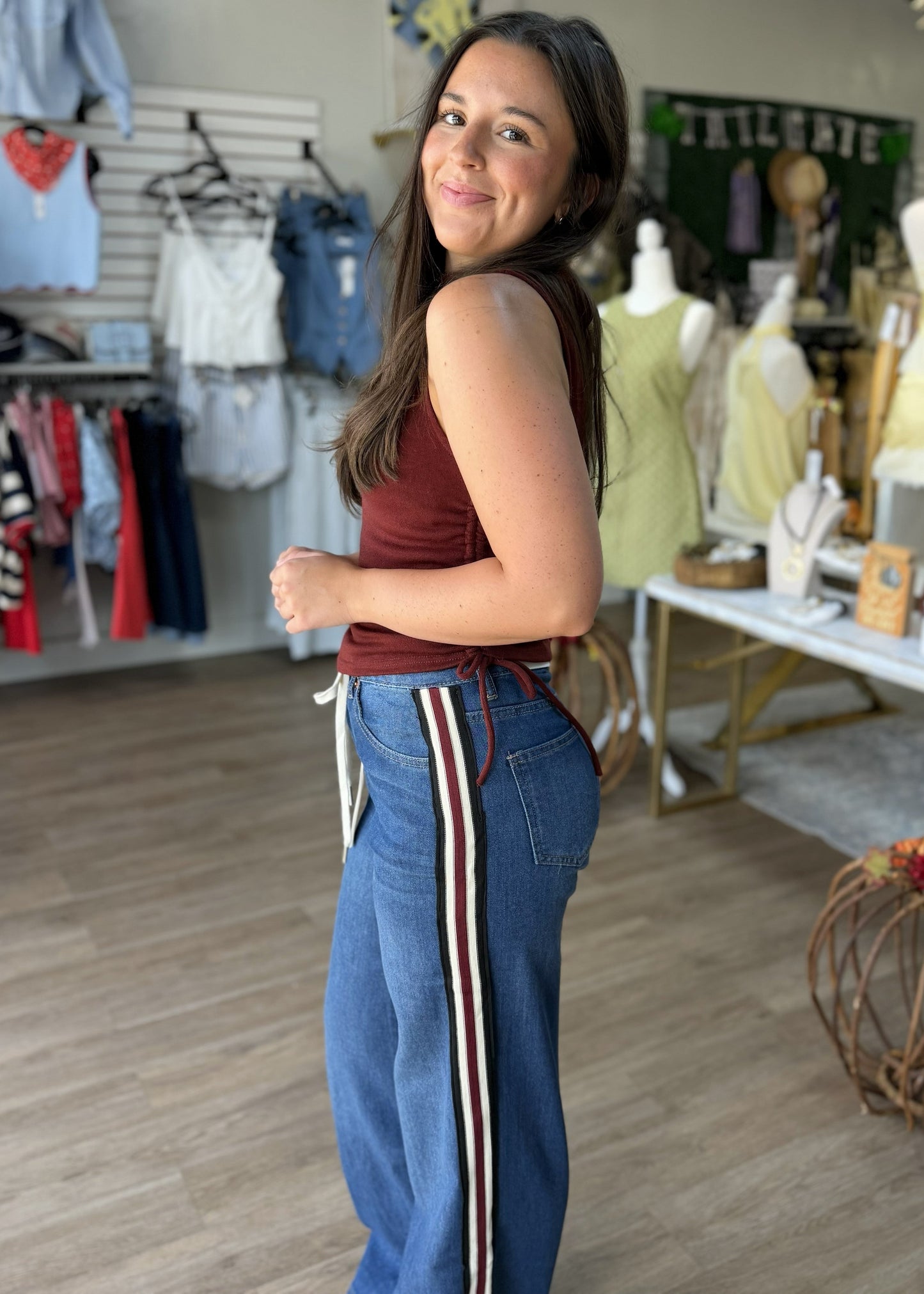 Side Stripe Yoga Jeans