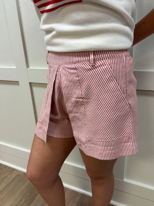 June Shorts - Red Stripe