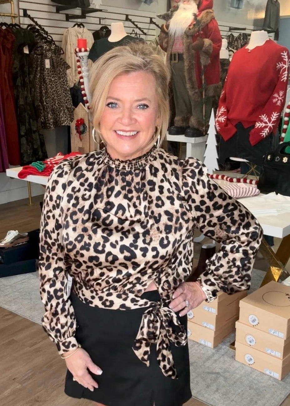 Leopard Silk Blouse