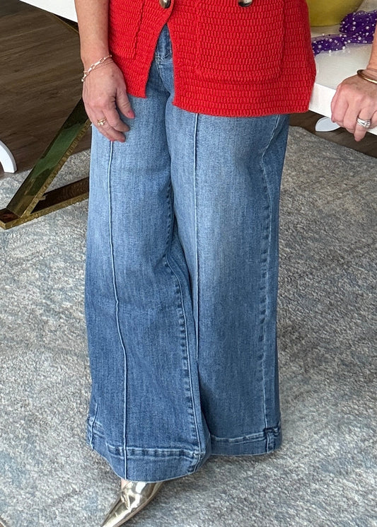 Dina Darling HR Wide Leg Seam Jeans