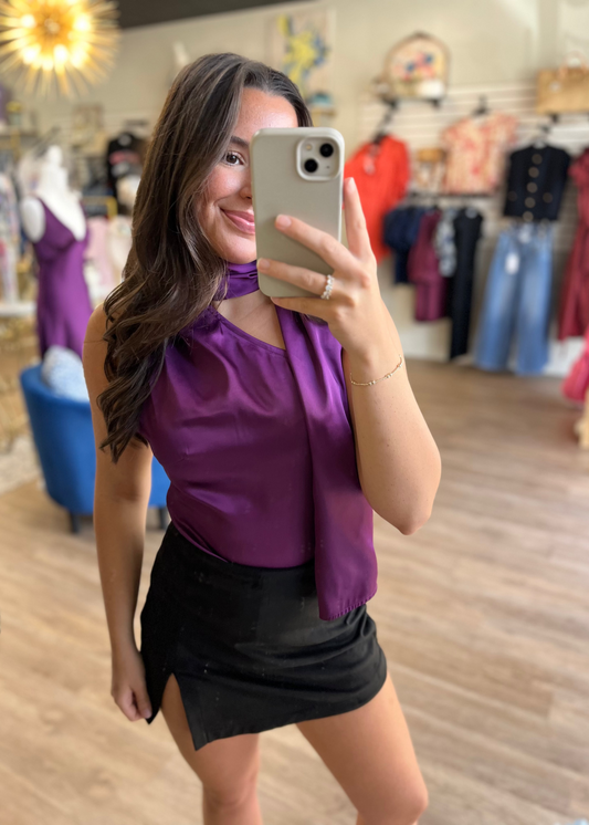 Shadow Skort - Black Suede Skort