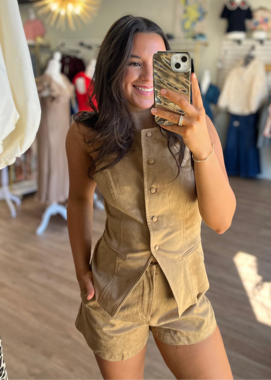 Wren Set - Suede Shorts