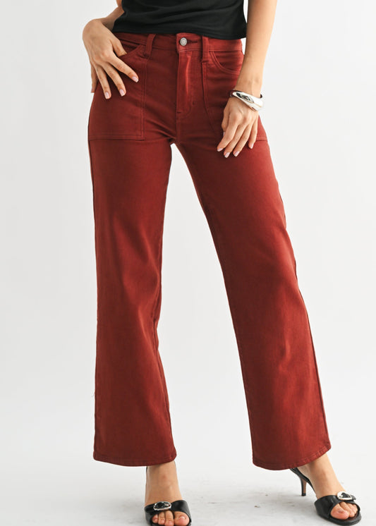 Red Stick Jeans - Dark Red Relaxed