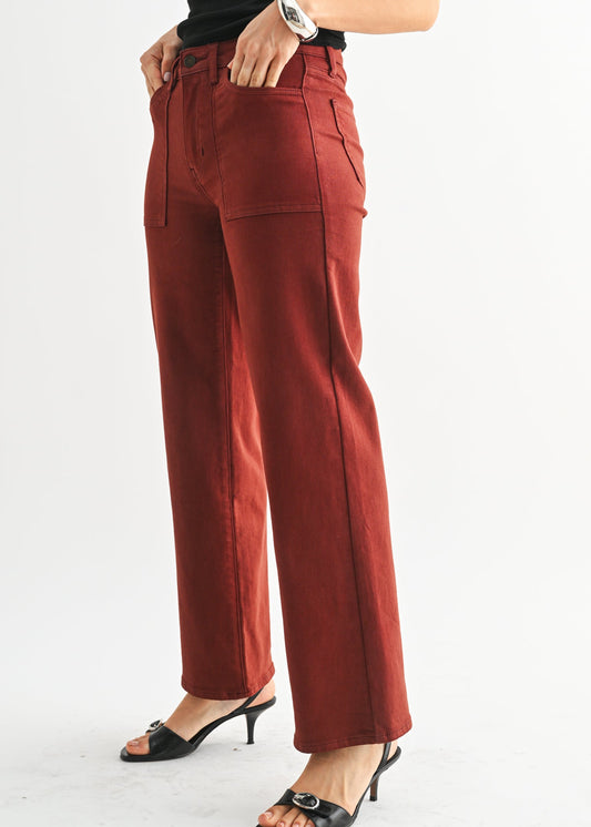 Red Stick Jeans - Dark Red Relaxed