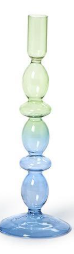 Tie Dye Handblown Glass Candleholders