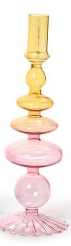 Tie Dye Handblown Glass Candleholders