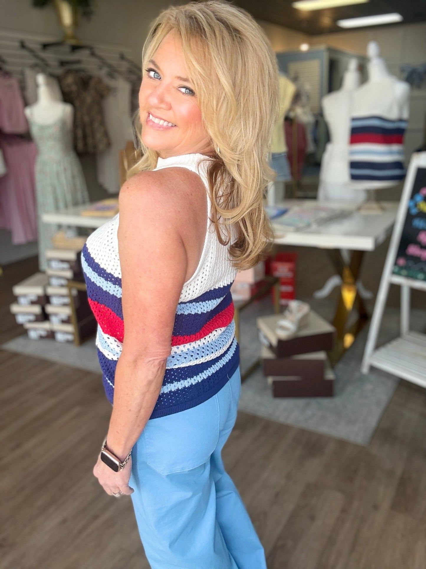 Americana Breeze Crochet Tank - ElleBoutiqueZachary