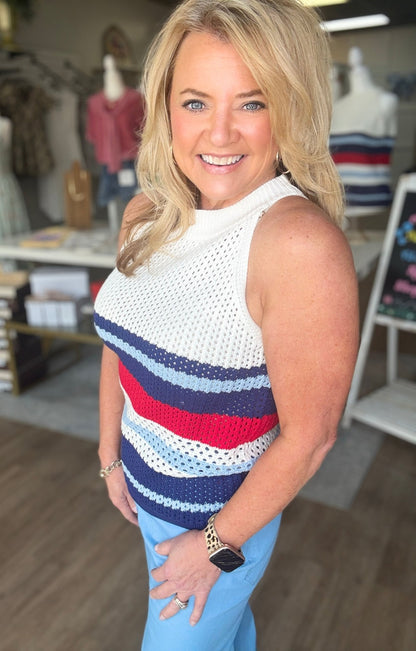 Americana Breeze Crochet Tank - ElleBoutiqueZachary