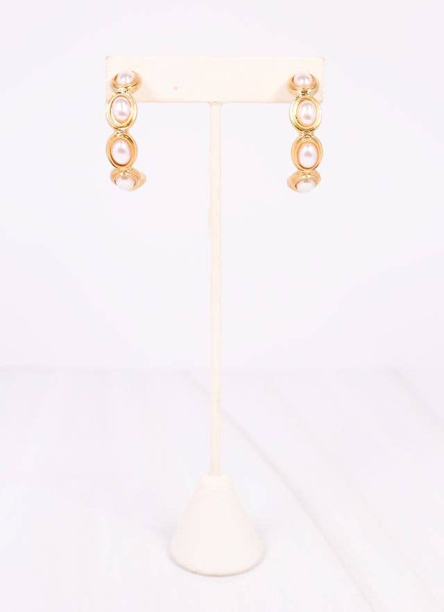 Dalma Pearl Hoop Earring Gold