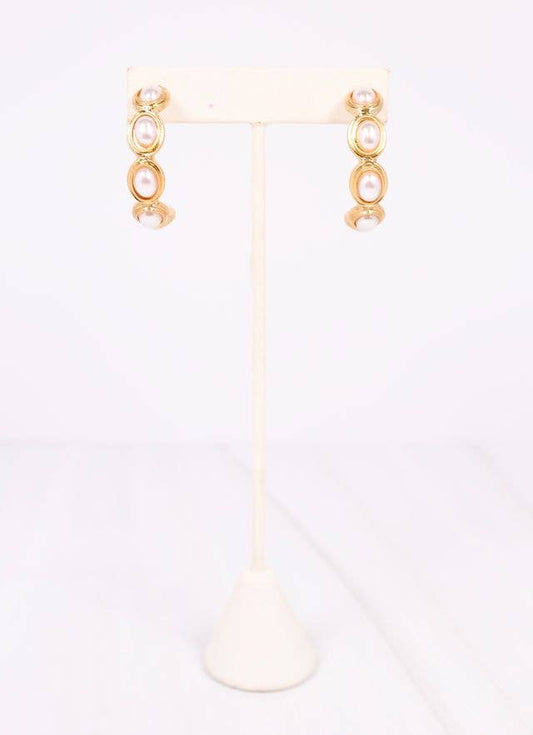 Dalma Pearl Hoop Earring Gold