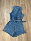 belted denim romper back