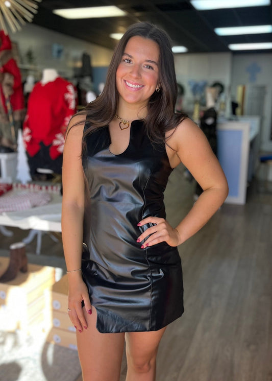 Black Leather Dress - ElleBoutiqueZachary