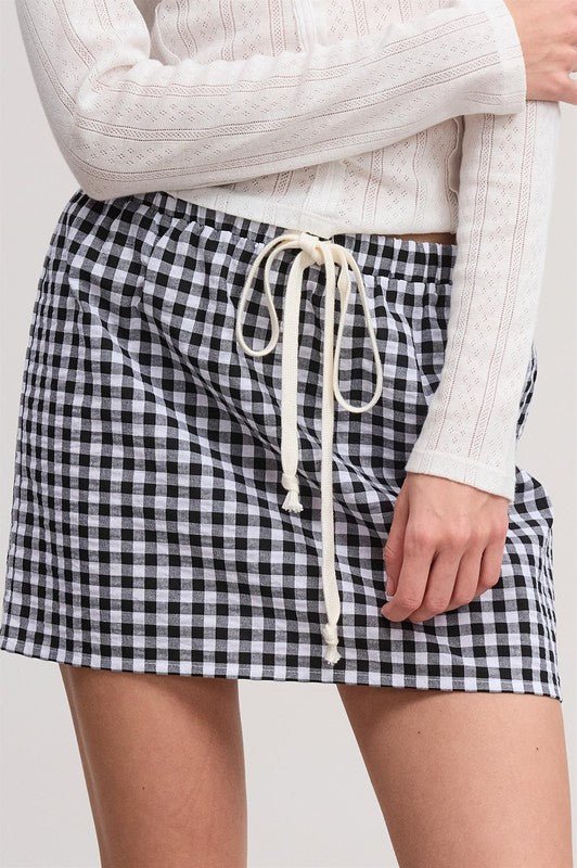 Black & White Gingham Check Skirt - ElleBoutiqueZachary