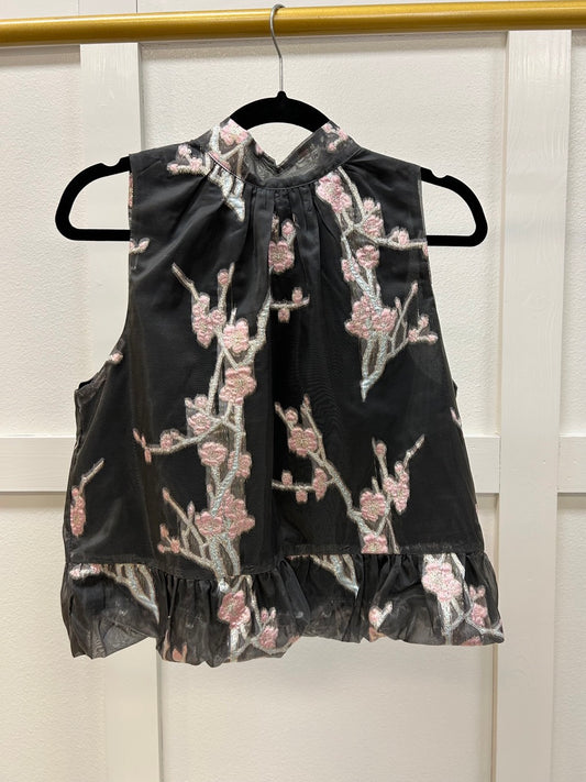 black top with pink florals