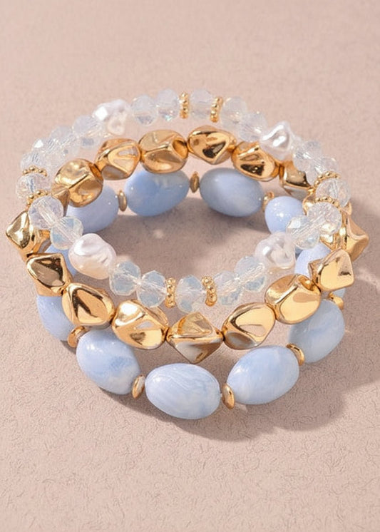 Blue Lagoon Beaded Stack - ElleBoutiqueZachary