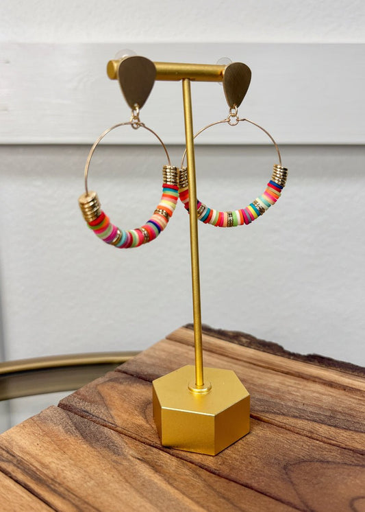 Bright Days Beaded Hoop Earrings - ElleBoutiqueZachary