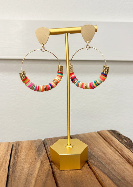 Bright Days Beaded Hoop Earrings - ElleBoutiqueZachary