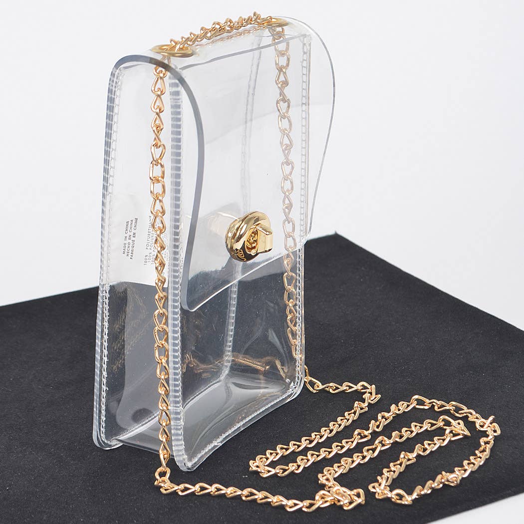 Crissy Crossbody Bag: Clear Gold