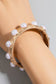 Pearl Studded Elastic Metallic Bracelet