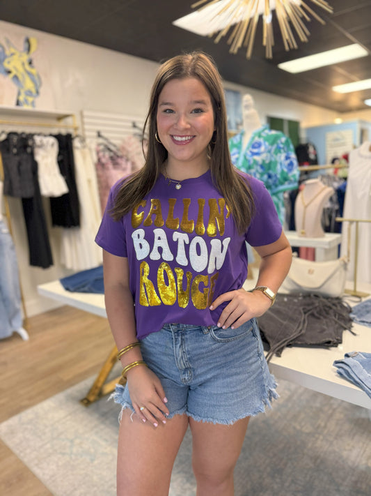 Callin’ Baton Rouge Sequin Tee