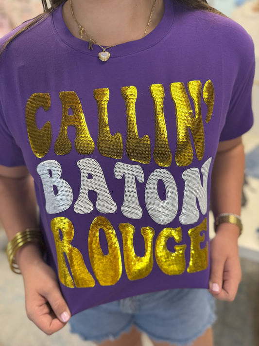 Callin’ Baton Rouge Sequin Tee