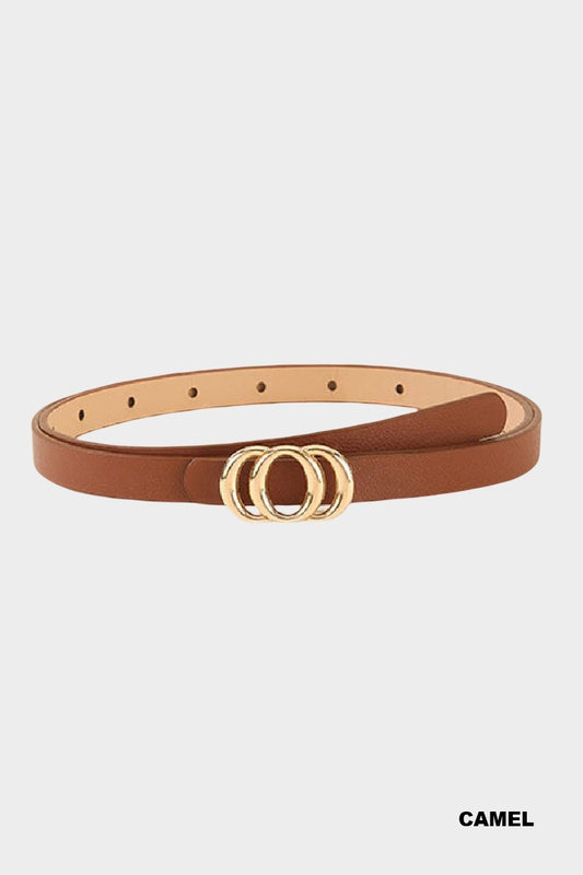 Gold Buckle Belt – Camel & Leopard Adjustable Belt