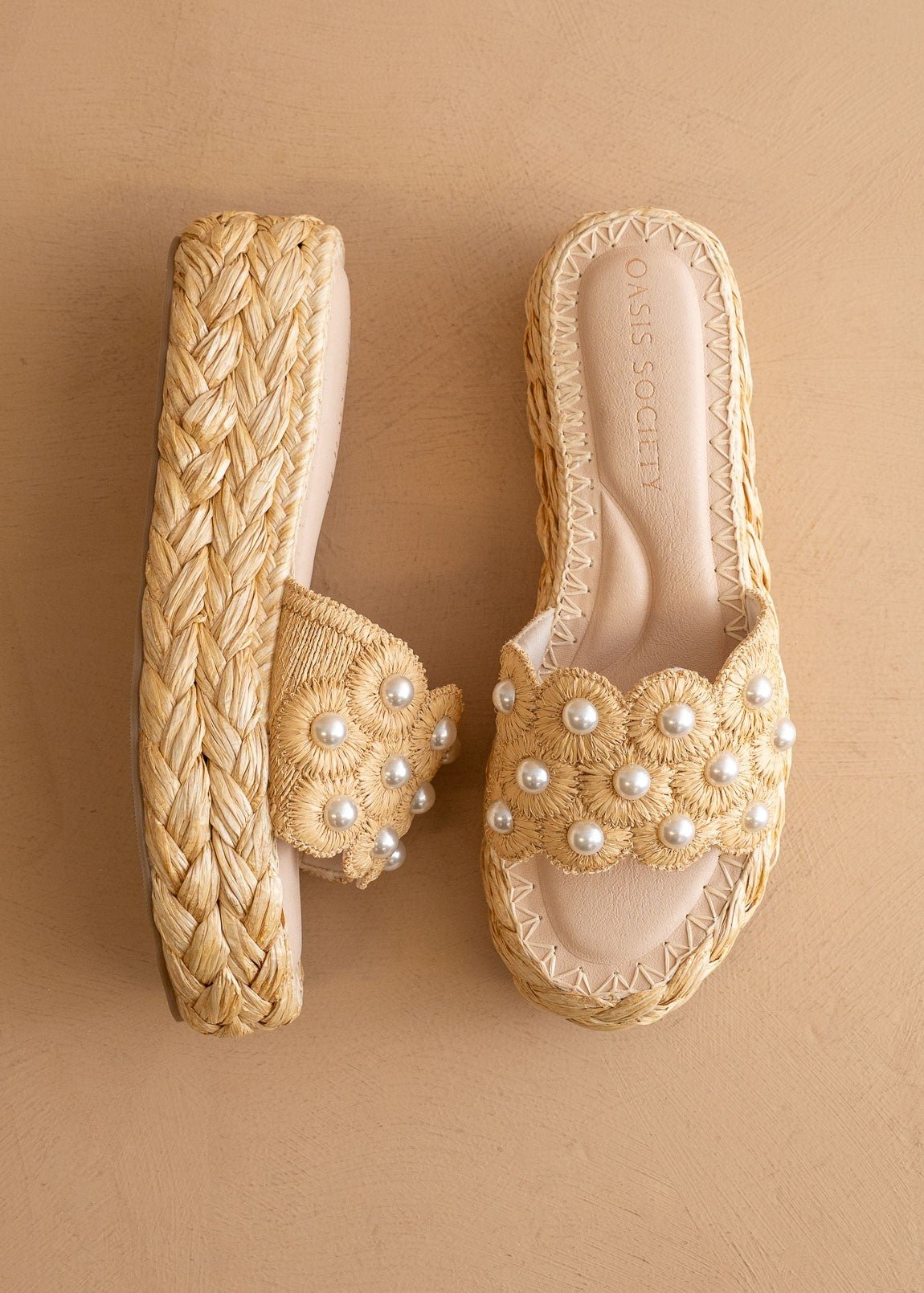 Candice Pearl - Raffia Platform - ElleBoutiqueZachary
