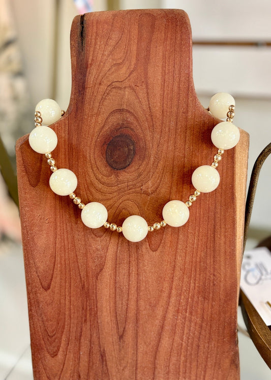 Champagne & Pearls Statement Necklace - ElleBoutiqueZachary