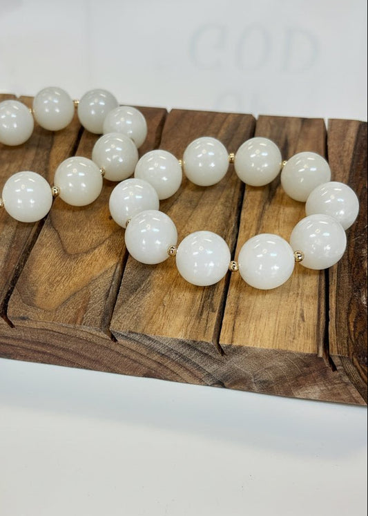 Champagne & Pearls Stretch Bracelet - ElleBoutiqueZachary