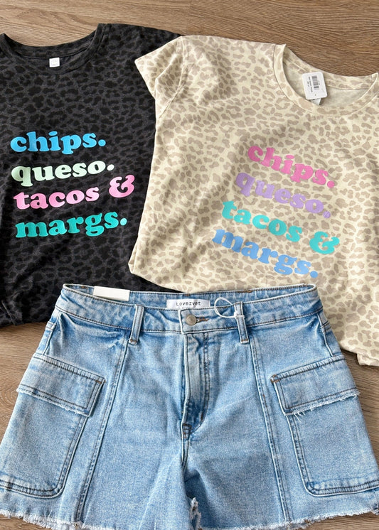 Chips Queso Tacos & Margs Graphic Tee - ElleBoutiqueZachary