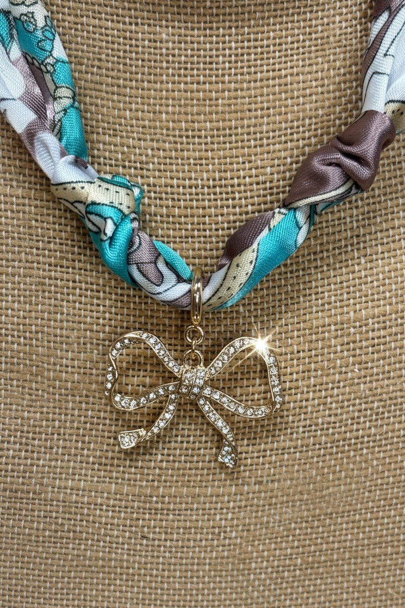 Crystal Bow Statement Necklace - ElleBoutiqueZachary