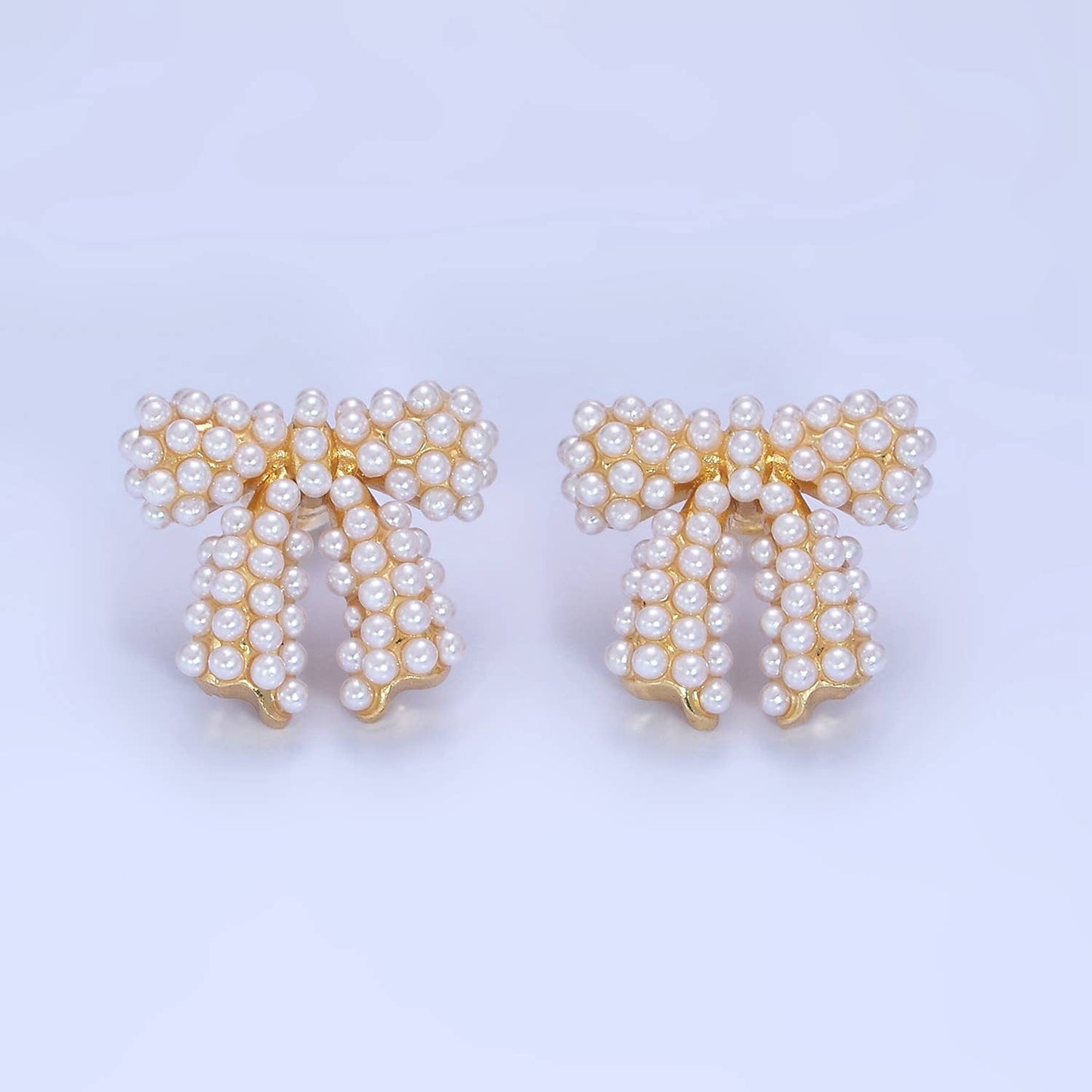 Pearl Ribbon Bow Earrings