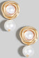 Metallic Knot Large Pearl Beads Dangle Earrings