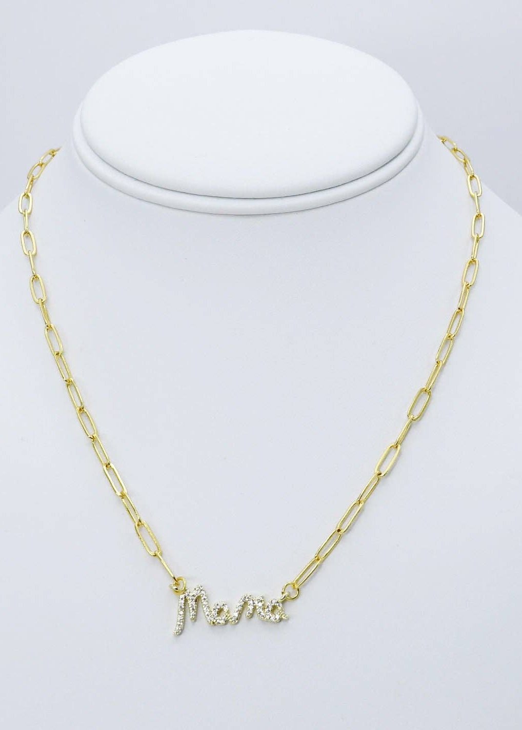 Dainty Gold “Mama” Chain Necklace - ElleBoutiqueZachary
