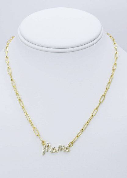 Dainty Gold “Mama” Chain Necklace - ElleBoutiqueZachary