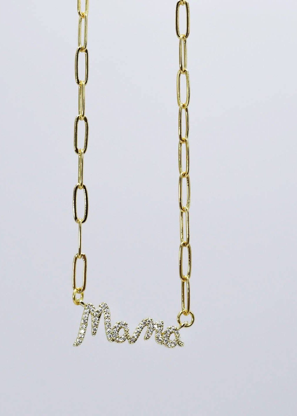 Dainty Gold “Mama” Chain Necklace - ElleBoutiqueZachary