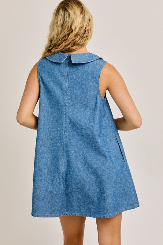 denim mini dress back 