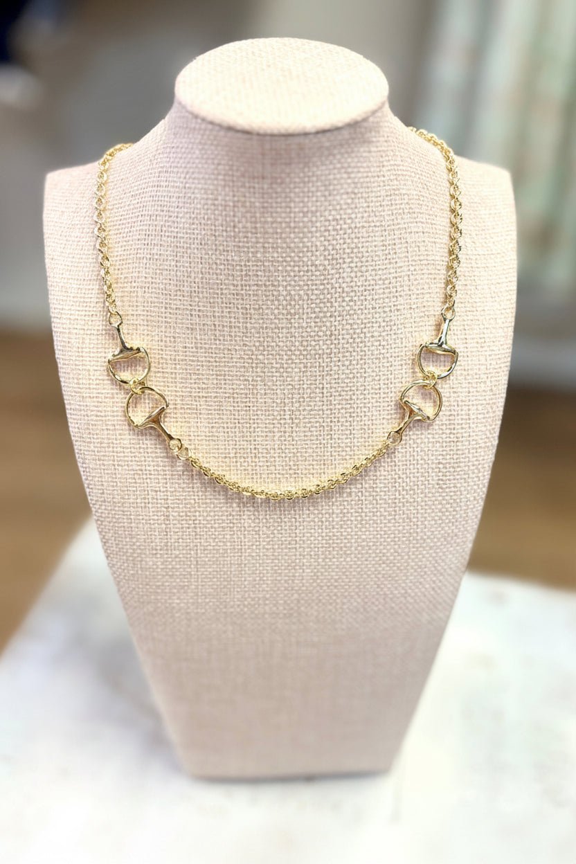 Derby Charm Horsebit Chain Necklace - ElleBoutiqueZachary