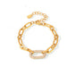 CZ Pave Oval Paper Clip Bracelet: Bracelet