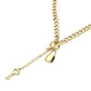 Gold Key & Lock Toggle Necklace: Gold