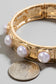 Pearl Studded Elastic Metallic Bracelet