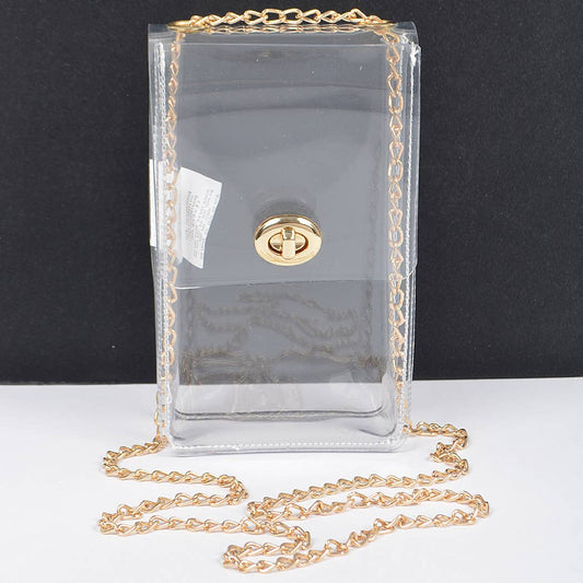 Crissy Crossbody Bag: Clear Gold
