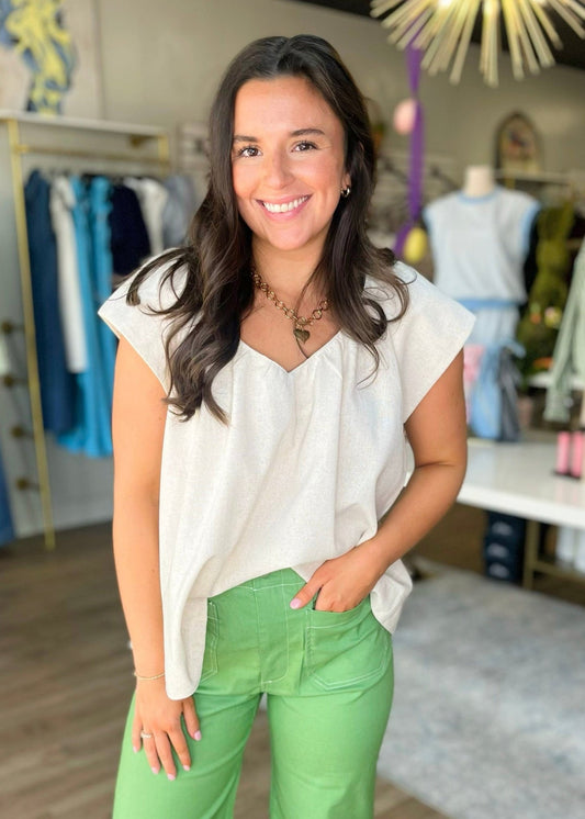 Effortless Charm Linen Top - ElleBoutiqueZachary